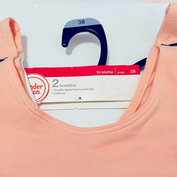 2-pack cotton NWT beginner sport bras, Rose / white, 1pc straps r NOT adjustable - Picture 8 of 15